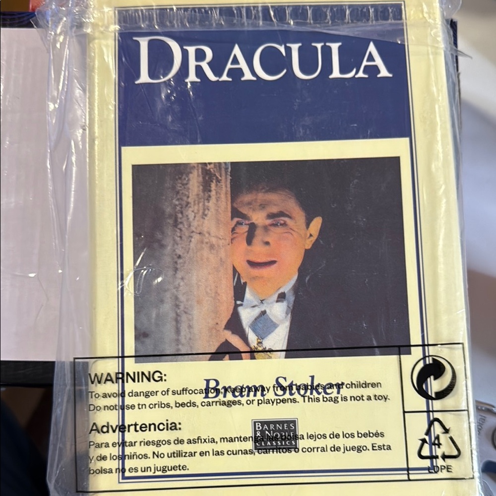 Barnes & Noble Dracula Book with Blue and Cream Cover